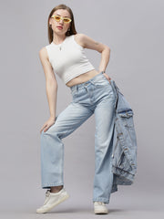 Zuya Wide Leg Denim Jeans - Effortless Edge - White Ice Blue - MY2059 W ICE