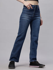 Zuya Whisker Straight Fit Denim Jeans - 5 Pockets / Classic Comfort & Style / Dark Blue - MY3058 W DX