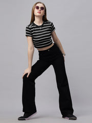 Zuya Wide Leg Denim Jeans - Effortless Edge - Black - MY2059 BLACK