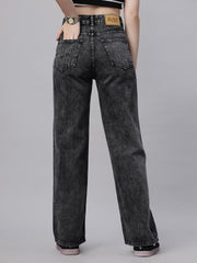 Zuya Wide Leg Denim Jeans - Effortless Edge - Charcoal - MY2059 CHARCOAL C