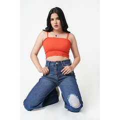 Zuya Whisker Torn Denim Jeans - Casual Rebel Look - Blue - MY2003-DX-TORN-SP