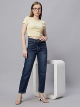 Zuya Whisker Mom Fit Denim Jeans - Effortless Vintage Cool - Dark Blue- MY3060W DX HOLD