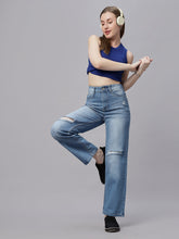 Zuya Whisker Straight Fit Tone Denim Jeans - 5 Pockets / Classic Comfort & Style / Ice Blue - MY3058 WT ICE