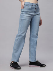 Zuya Whisker Straight Fit Denim Jeans - 5 Pockets / Classic Comfort & Style / Ice Blue - MY3058 ICE W