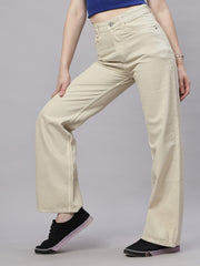 Zuya Wide Leg Denim Jeans - Effortless Edge - Cream - MY2059 CREAM C