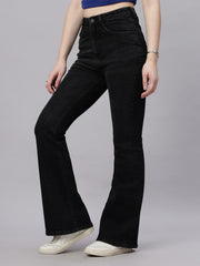 Zuya Black Whisker Super Wide Leg Denim Jeans – Sophisticated Street Style MY4021 BLACK A