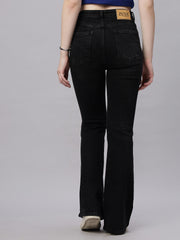 Zuya Black Whisker Super Wide Leg Denim Jeans – Sophisticated Street Style MY4021 BLACK A