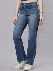 Zuya Whisker Straight Fit Denim Jeans - 5 Pockets / Classic Comfort & Style / Stone Blue - MY3058 W STONE