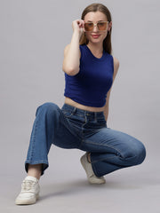 Zuya Whisker Straight Fit Denim Jeans - 5 Pockets / Classic Comfort & Style / Stone Blue - MY3058 W STONE