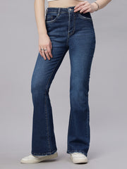 Zuya Dark Blue Bootcut Whisker Denim Jeans – Premium Tailored Elegance MY4021 DX A