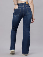 Zuya Dark Blue Bootcut Whisker Denim Jeans – Premium Tailored Elegance MY4021 DX A