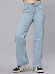 Zuya Wide Leg Denim Jeans - Effortless Edge - Light Blue - MY2059 ICE C
