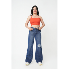 Zuya Whisker Torn Denim Jeans - Casual Rebel Look - Blue - MY2003-DX-TORN-SP