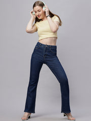 Zuya Bootcut Denim Jeans - 5 Pockets / Flattering, Timeless Style / Dark Blue - MY4020 DX