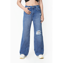 Zuya Whisker Torn Denim Jeans - Casual Rebel Look - Stone Blue - MY2003-STONE-TORN-SP