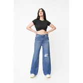 Zuya Whisker Torn Denim Jeans - Casual Rebel Look - Stone Blue - MY2003-STONE-TORN-SP