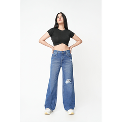 Zuya Whisker Torn Denim Jeans - Casual Rebel Look - Stone Blue - MY2003-STONE-TORN-SP