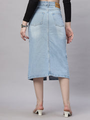 ZUYA Stone Whisker Denim Skirt – Modern Wardrobe Essential MY2060 ICE W