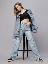 Zuya Wide Leg Stretch Denim Jeans - 5 Pockets / Effortless Edge & Elevated Comfort / White Ice Blue - MY2058 ICE WT