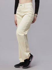 Zuya Straight Fit Denim Jeans - Timeless Sophistication - Cream - MY3059 CREAM