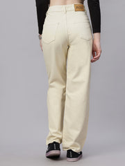 Zuya Straight Fit Denim Jeans - Timeless Sophistication - Cream - MY3059 CREAM