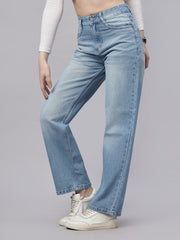 Zuya Whisker Straight Fit Denim Jeans - 5 Pockets / Classic Comfort & Style / Stone Light Blue - MY3058 STONE W