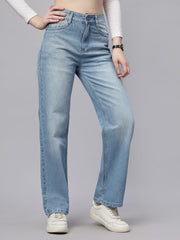 Zuya Whisker Straight Fit Denim Jeans - 5 Pockets / Classic Comfort & Style / Stone Light Blue - MY3058 STONE W