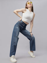 Zuya Whisker Straight Fit Tone Denim Jeans - 5 Pockets / Classic Comfort & Style / Stone Blue - MY3058 STONE WT