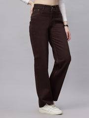Zuya Straight Fit Denim Jeans - Timeless Sophistication - Brown - MY3059 BROWN