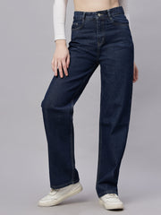 Zuya Dark Blue Super Wide Leg Jeans Relaxed & Trendy Fit MY2059 DX