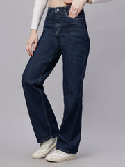 Zuya Dark Blue Super Wide Leg Jeans Relaxed & Trendy Fit MY2059 DX
