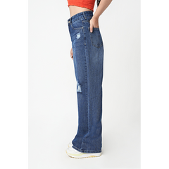 Zuya Whisker Torn Denim Jeans - Casual Rebel Look - Blue - MY2003-DX-TORN-SP