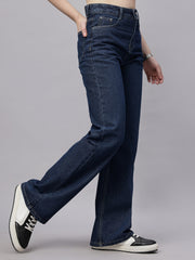 Zuya Wide Leg Denim Jeans - Effortless Edge - Dark Blue - MY2059 DX C