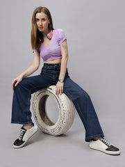 Zuya Wide Leg Denim Jeans - Effortless Edge - Dark Blue - MY2059 DX C