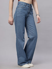 Zuya Wide Leg Denim Jeans - Effortless Edge - Stone Blue - MY2059 STONE C