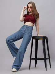 Zuya Wide Leg Denim Jeans - Effortless Edge - Stone Blue - MY2059 STONE C