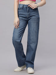 Zuya Wide Leg Denim Jeans - Effortless Edge - Medium Blue - MY2059 W DX