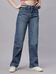 Zuya Wide Leg Denim Jeans - Effortless Edge - Medium Blue - MY2059 W DX