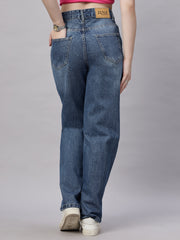 Zuya Wide Leg Denim Jeans - Effortless Edge - Medium Blue - MY2059 W DX