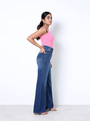 Zuya Super Wide Leg Denim Jeans - Effortless Edge - Dark Blue - MY2001-DX-W-A