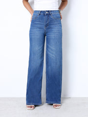 Zuya Wide Leg Stretch Denim Jeans - 5 Pockets / Effortless Edge & Elevated Comfort / White Stone Blue - MY2058-STONE-W-A