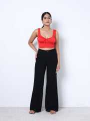 Zuya Wide Leg Plain Denim Jeans - Unadorned Elegance - Black - MY2059-BLACK-PLAIN-A