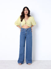 Zuya Wide Leg Plain Denim Jeans - Unadorned Elegance - Stone Blue - MY2059-STONE-PLAIN-A