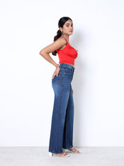 Zuya Whisker Straight Fit Spray Denim Jeans - 5 Pockets / Classic Comfort & Style / Dark Blue - MY3058-DX-W-SPRAY-A