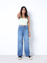 Zuya Whisker Straight Fit Tone Denim Jeans - 5 Pockets / Classic Comfort & Style / Stone Light Blue - MY3058-STONE-W-TONE-A