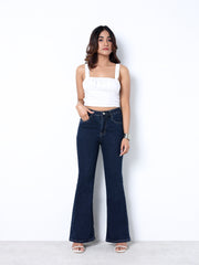 Zuya Bootcut Plain Denim Jeans - 5 Pockets / Flattering, Timeless Style / Dark Blue- MY4020-DX-PLAIN-A