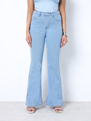 Zuya Bootcut Plain Denim Jeans - 5 Pockets / Flattering, Timeless Style / Ice Blue- MY4020-ICE-PLAIN-A