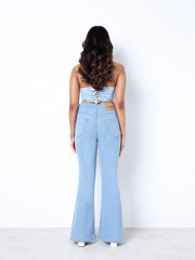 Zuya Bootcut Plain Denim Jeans - 5 Pockets / Flattering, Timeless Style / Ice Blue- MY4020-ICE-PLAIN-A