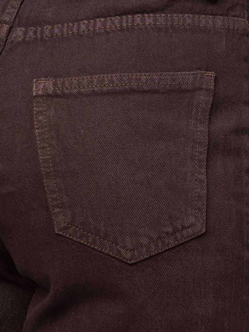 Zuya 6-Pocket Brown Cargo Jeans – Utility-Inspired Fashion MY4008 BROWN