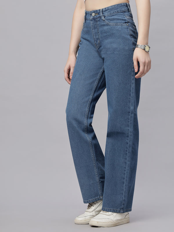 Zuya Stone Blue Straight Fit Denim Jeans – Timeless Everyday Elegance MY3059 STONE